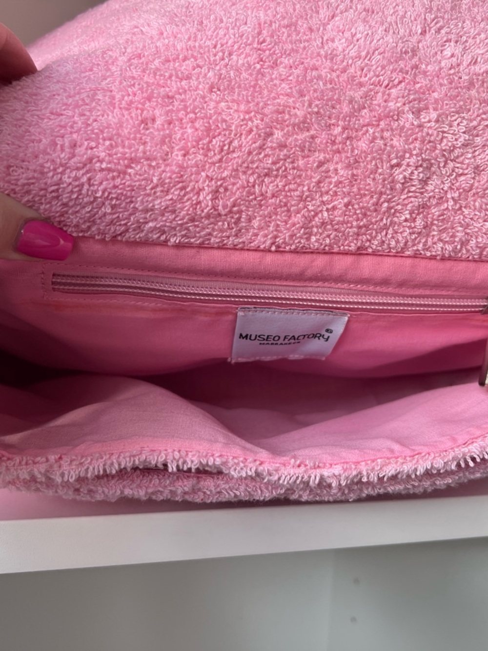 Murakchi - Terry Quilted Pink Shoulder Bag (hand-made in Morocco) 🇲🇦 - Picture 10 of 13